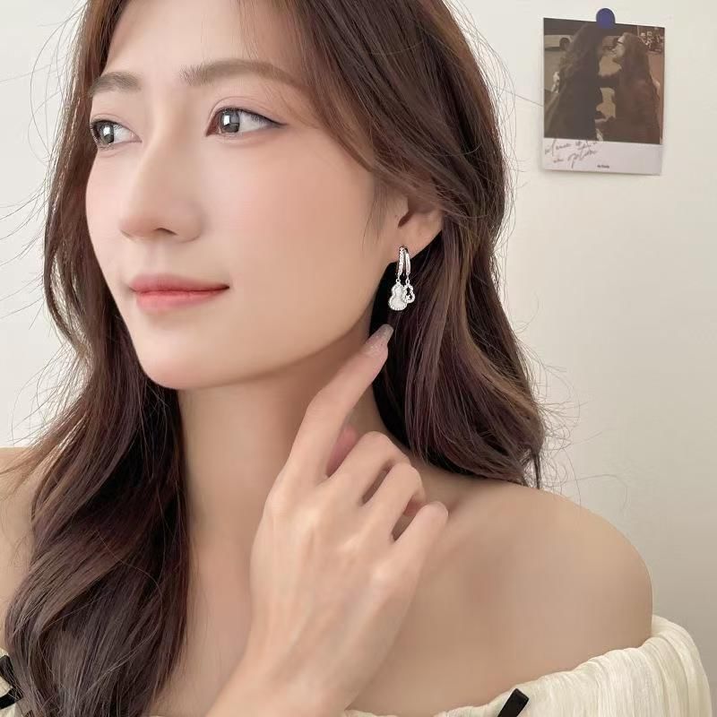 Calabash CZ Hoop Earring