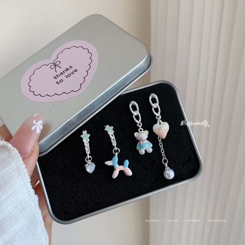 Asymmetrical Dangle Bear Earring