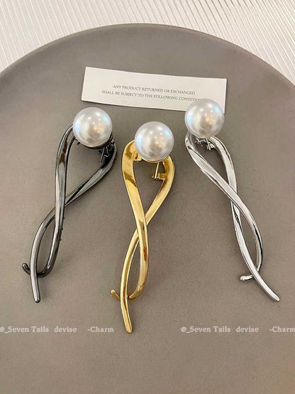 Faux Hair Pearl Clip