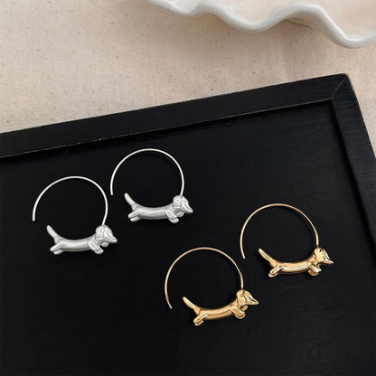 Hoop Open Dog Earring