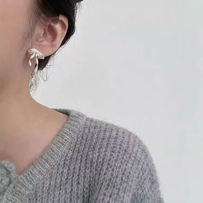 Clip-On Drop / Rhinestone Earring Bow