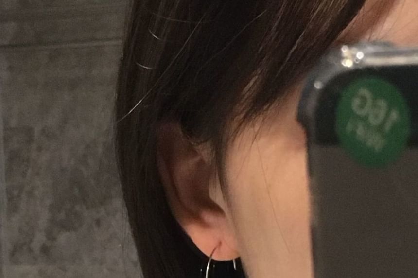 Hoop Earring Faux Open Drop Pearl