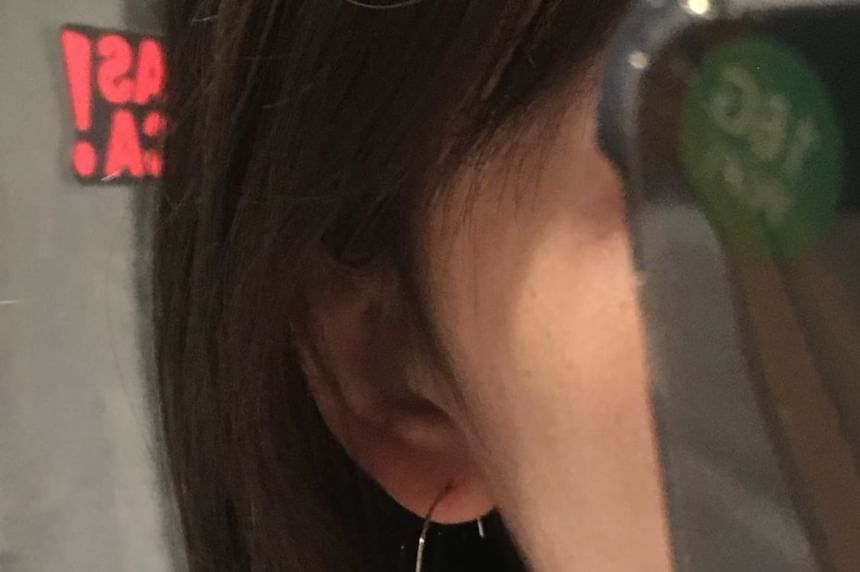 Hoop Earring Faux Open Drop Pearl