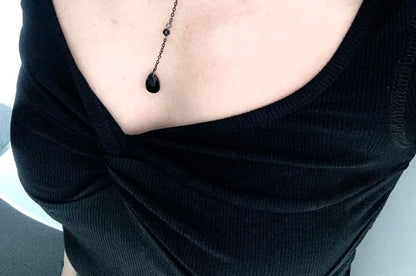 Chain Station Crystal Faux Necklace