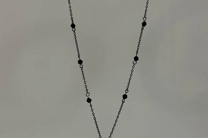 Chain Station Crystal Faux Necklace