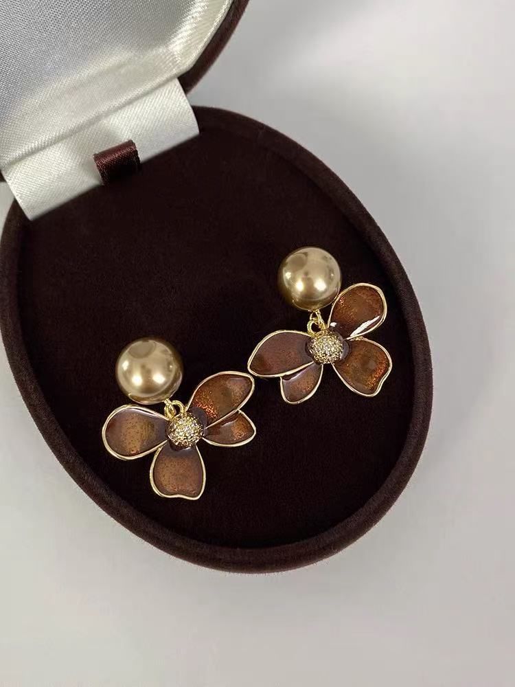 Glaze Earring Flower Drop