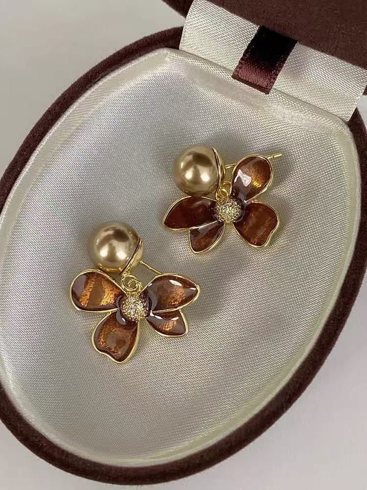 Glaze Earring Flower Drop