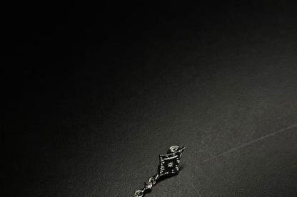 Rhombus Rhinestone Clip-On Drop Earring