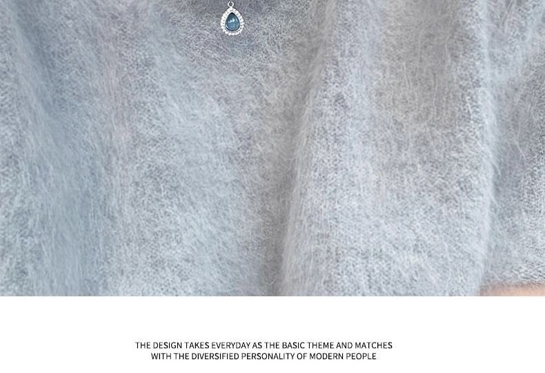 Pearl Pendant Necklace Layered Faux Gemstone