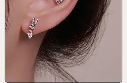 of 3: Rhinestone Ear Set Stud Rabbit