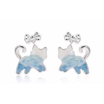 Cat Earring Drop Bow