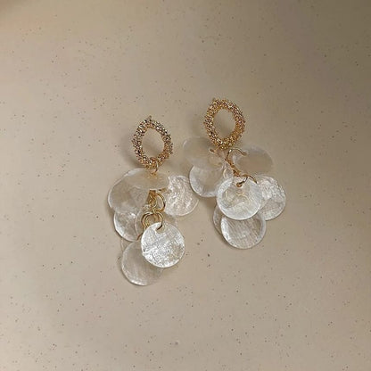 Earring Shell Drop Fringed