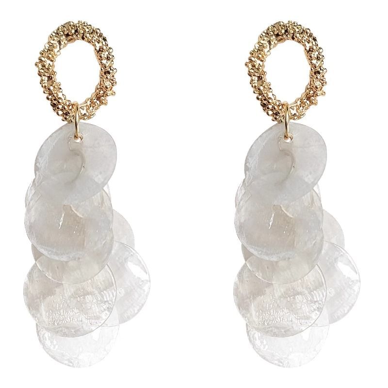Earring Shell Drop Fringed