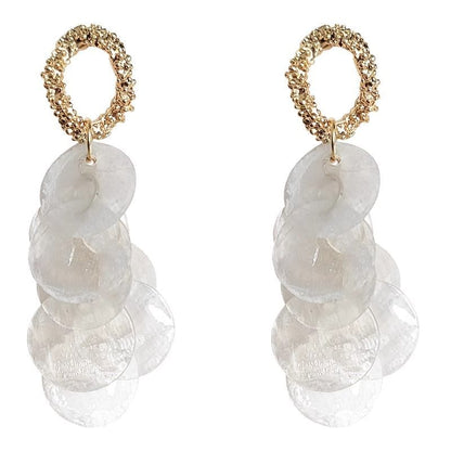 Earring Shell Drop Fringed