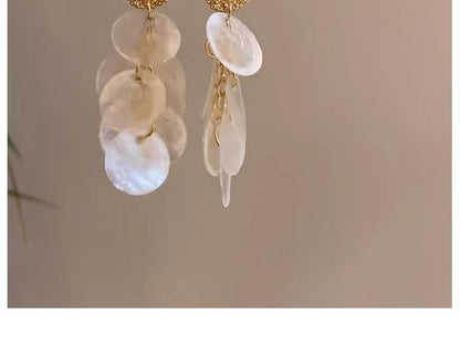 Earring Shell Drop Fringed