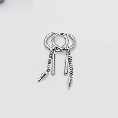 Spike Drop Bar Hoop Earring