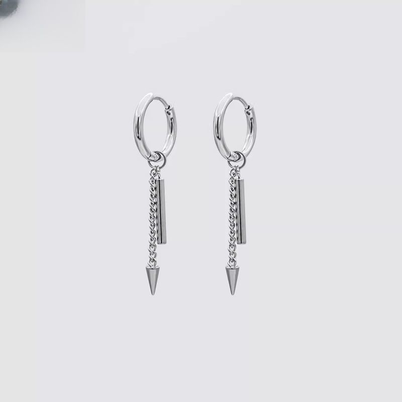 Spike Drop Bar Hoop Earring