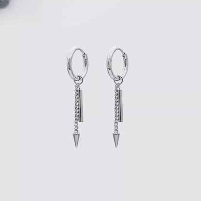 Spike Drop Bar Hoop Earring