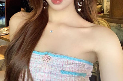 Pearl Bow Faux Earring Fringed Drop