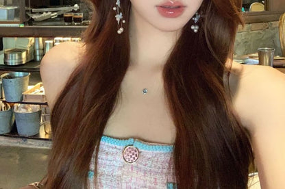 Pearl Bow Faux Earring Fringed Drop