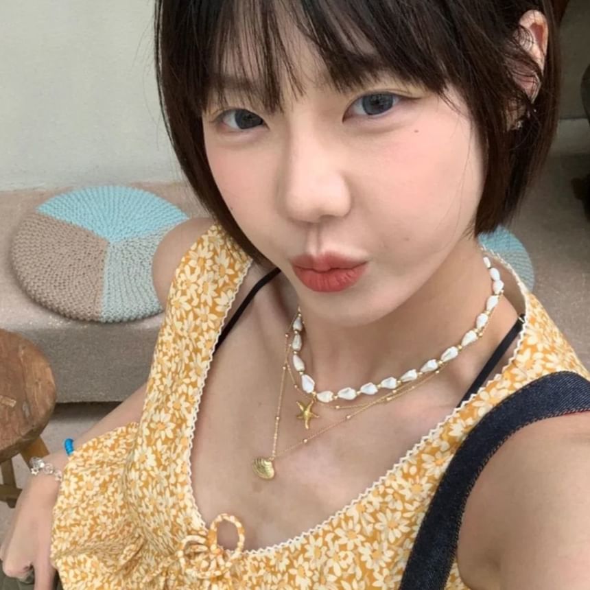 + Set: Pendant Chain Station Shell Necklace Starfish