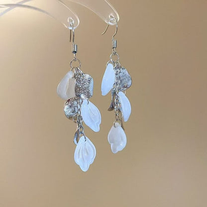 Hook Drop Earring Shell Fringed