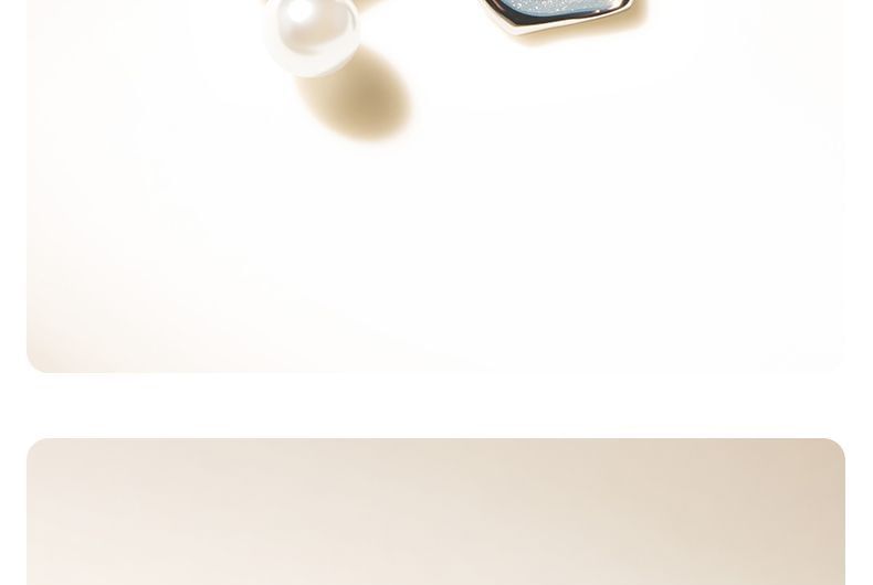 Earring Faux Pearl Asymmetrical Drop Glitter