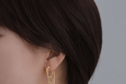 Sterling Earring Hoop 925 Silver Layered