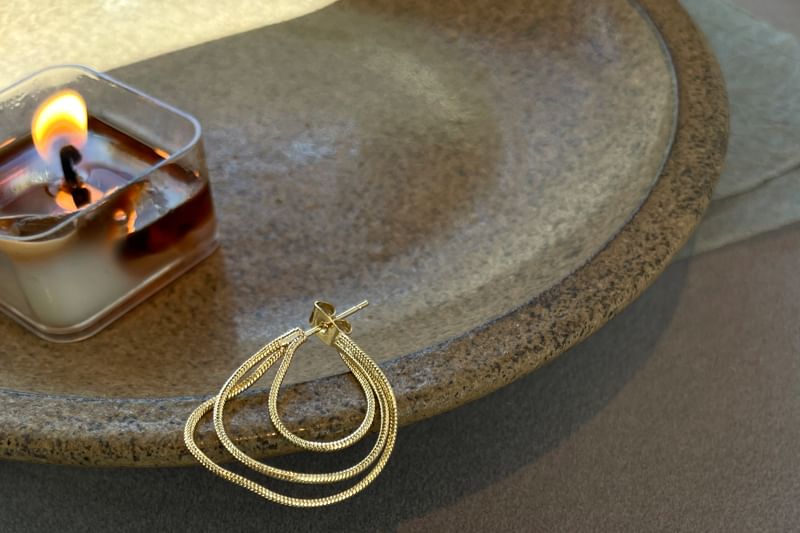 Sterling Earring Hoop 925 Silver Layered