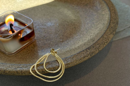 Sterling Earring Hoop 925 Silver Layered