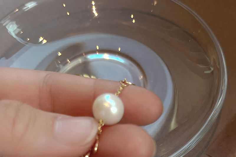 Choker Faux Leaf Pearl