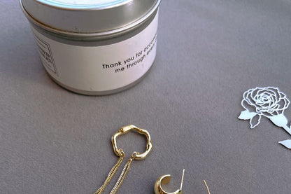 Set: Sterling Earring Hoop Cuff Chain Plain Silver Ear + 925