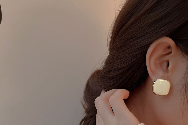 Earring 925 Sterling Square Silver Stud