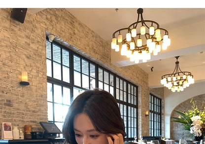 V-Neck Faux Fur Jacket