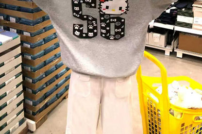 Fluffy Hooded Plain Zip Jacket