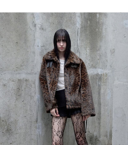 Leopard Eco-Fur Jacket (Brown)