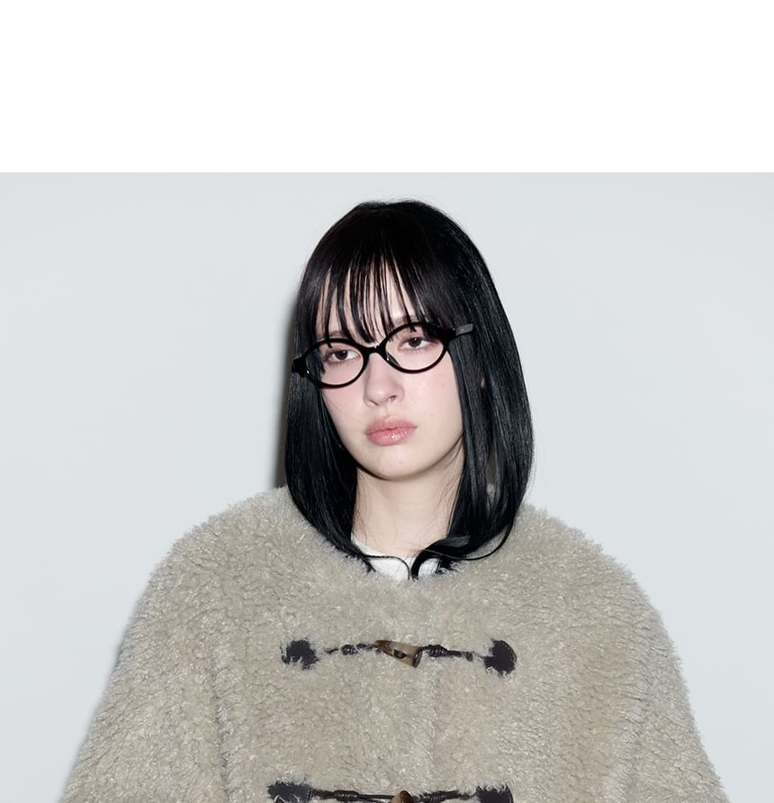 Toggle-Button Eco-Fur Jacket (Khaki)