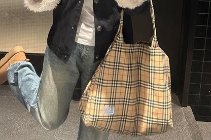 Furry Panel Button-Up Padded Jacket