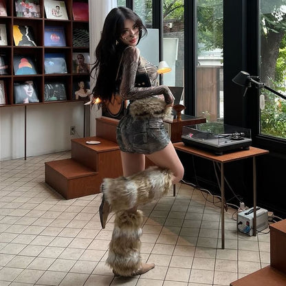 Faux Fur Leg Warmers