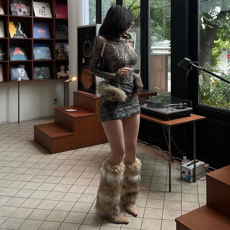 Faux Fur Leg Warmers