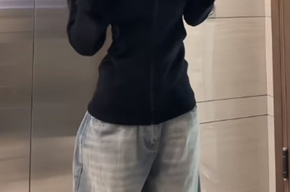 Long Sleeve Plain Faux Fur Trim Zip-Up Jacket