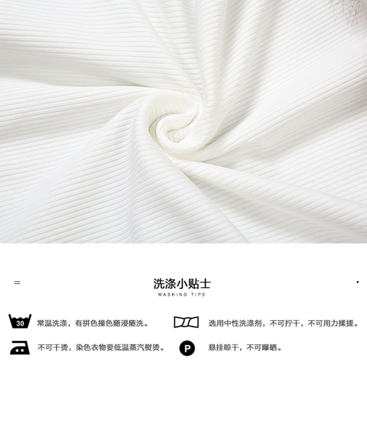 Long Sleeve Off Shoulder Panel Faux Fur Top