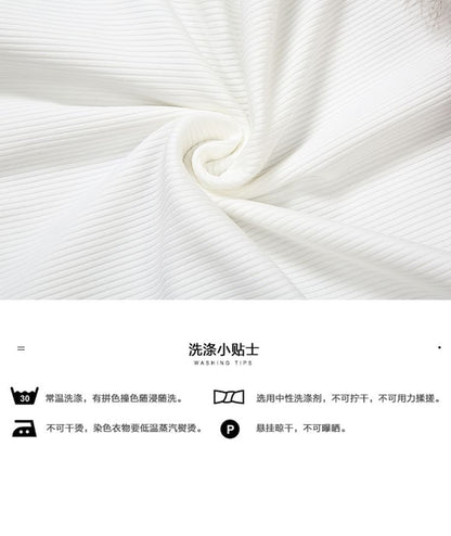 Long Sleeve Off Shoulder Panel Faux Fur Top