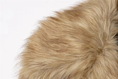 Lapel Collar Fluffy Crop Jacket