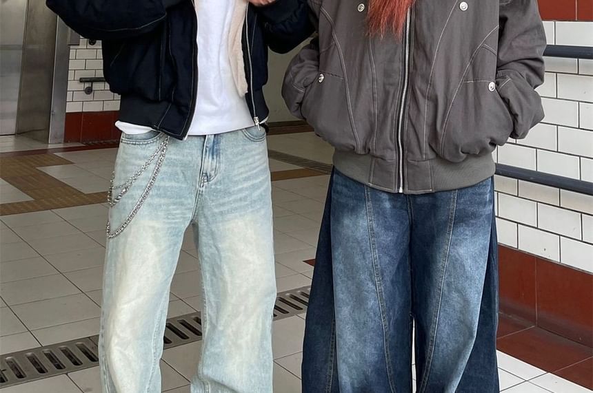 Fluffy Hooded Plain Bomber Jacket