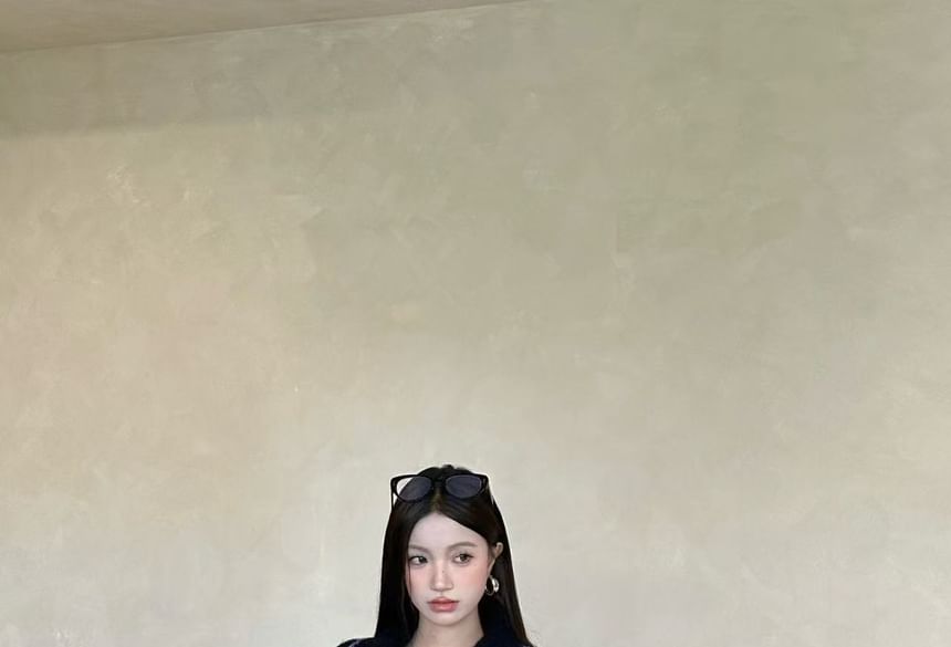 Stand Collar Plain Contrast Trim Fluffy Zip Jacket