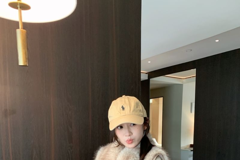 Collared Faux Fur Zip Jacket