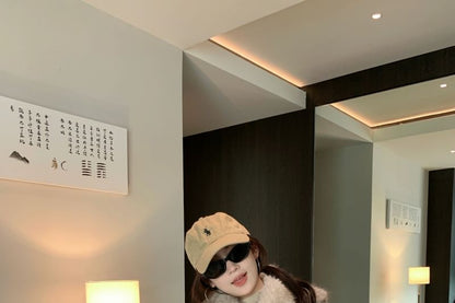 Collared Faux Fur Zip Jacket