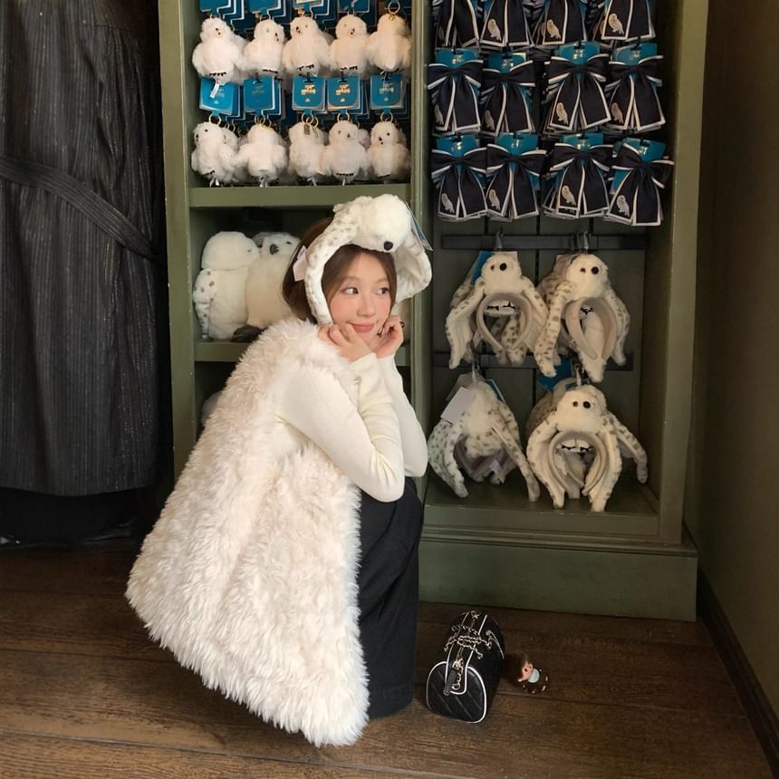 Faux Fur Button-Up Vest