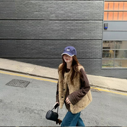 Faux Fur Button-Up Vest